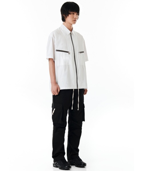 OY（オーワイ） シャツ V ZIPPER POCKETS HALF SHIRTS/ZIPライン