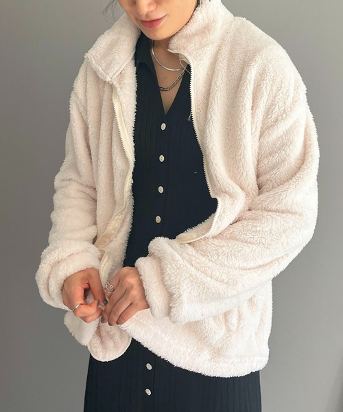 Jewelobe ブルゾン アウター もこもこジップアウター レディース