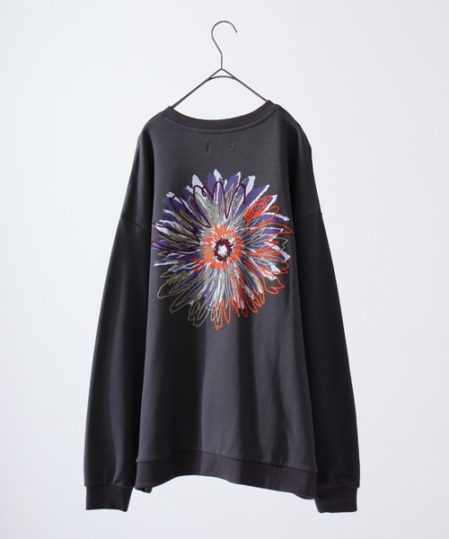 スウェット・トレーナー SWEATER ATELANE トレーナー スウェット ルーズシルエット刺繍スウェット