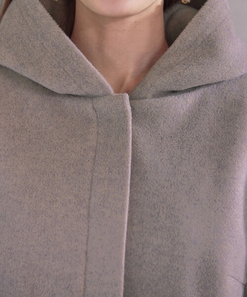 Tiaclasse コート アウター ウールライクフーデットショートコート