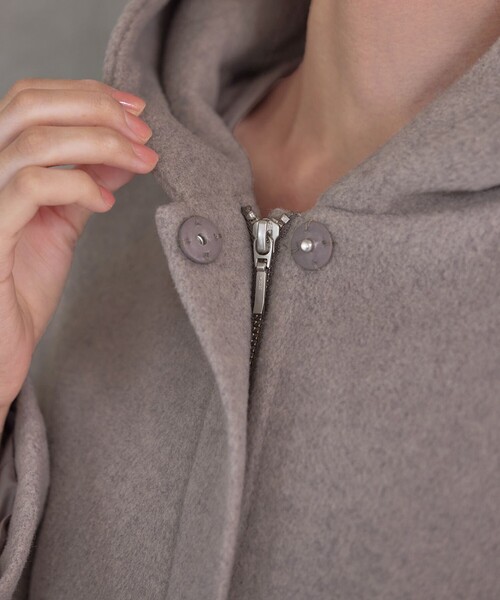 Tiaclasse コート アウター ウールライクフーデットショートコート