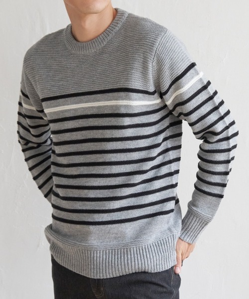 ikka（イッカ） セーター ニット ナバルボーダーニット メンズ