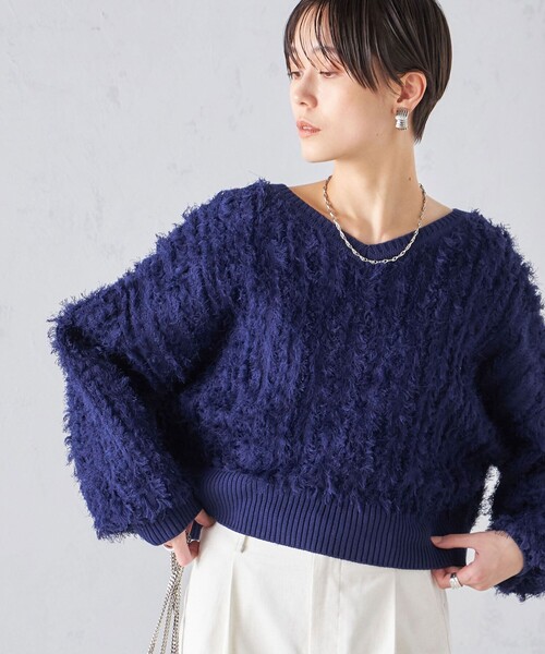 定価49500円　2022AW【未使用】フリンジトリムセーター セール】 【洗える】トリムツイン ニット （その他トップス）｜J.PRESS