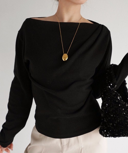 Rashik tシャツ ボートネックトップス レディース : ZOZOTOWN