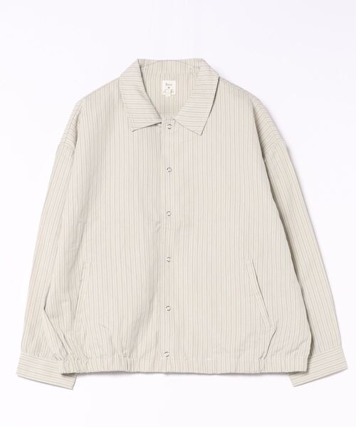 美品 Circolo ストライプ コットンリネンジャケット サイズ50 Revo. ブルゾン アウター コットンリネン ストライプ コーチジャケット