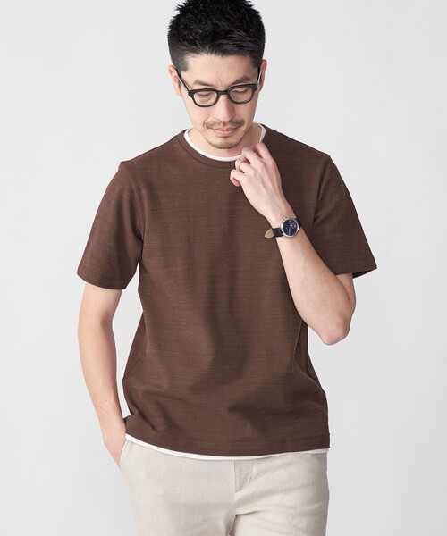 SHIPS（シップス） tシャツ SHIPS: フェイクレイヤード ピケ クルー