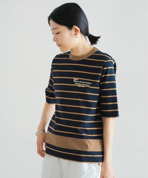 tシャツ サイロプレミアムボーダー ロングTシャツ レディース tシャツ サイロプレミアムボーダー クルーネックP/O レディース