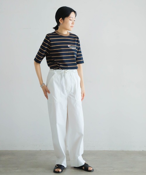tシャツ サイロプレミアムボーダー ロングTシャツ レディース tシャツ サイロプレミアムボーダー クルーネックP/O レディース