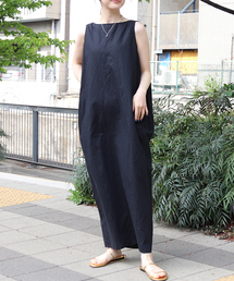 Rouge vif Annaルージュヴィフ 麻混スクエアネックワンピース Rouge vif Anna（ルージュヴィフアンナ）の「麻混スクエアネック