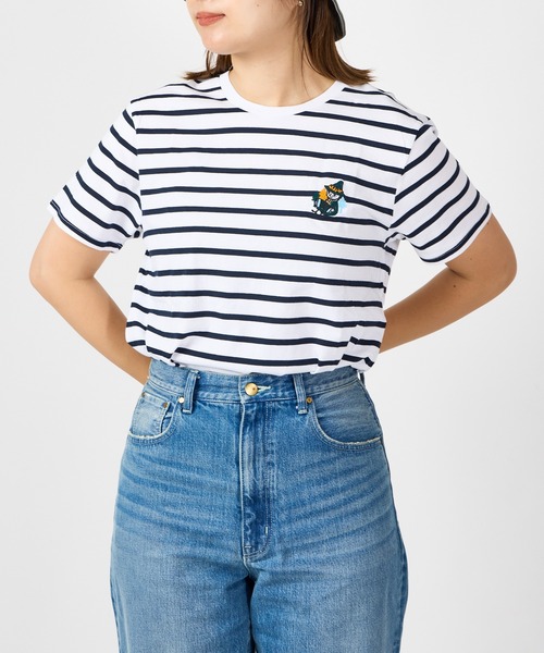 MOOMIN（ムーミン） tシャツ ケサクッカ 刺繍 ボーダー TEE Tシャツ