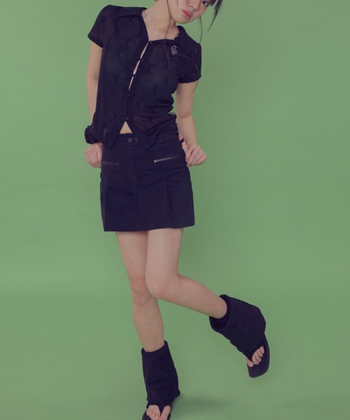 ブラウス シャツ NASTY FANCY CLUB／ウェーブクロップシャツ レディース FANCY CLUB ブラウス シャツ NASTY CLUB／ウェーブクロップ