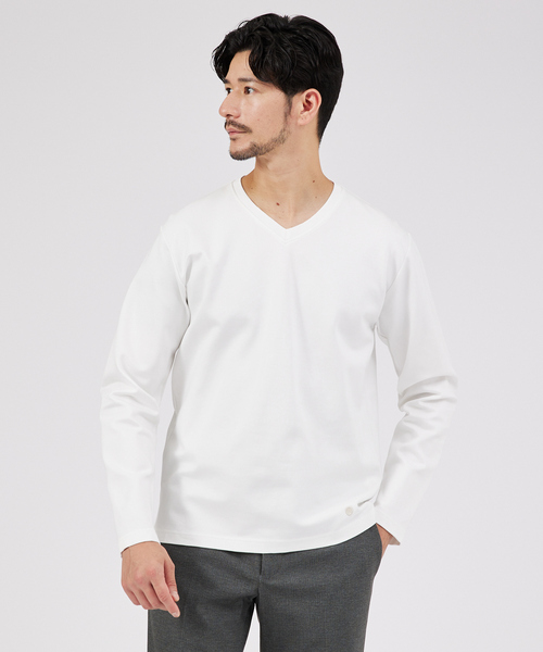 ABAHOUSE（アバハウス） tシャツ 「Vネック」ECO VERO レーヨンポンチT