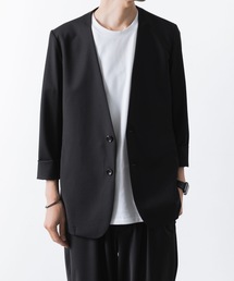 ジャケット ノーカラージャケット 2/80 PE/WO ストレッチトロ カラーレスジャケット / 2/80 PE/WO STRETCH TRO COL｜ZOZOTOWN Yahoo!店