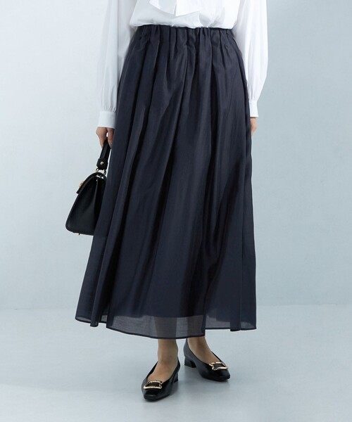 新品未使用タグ付き　yori 2024SP 撥水ギャザースカート ネイビー 36 新品未使用タグ付き yori 2024SP 撥水ギャザースカート ネイビー 36