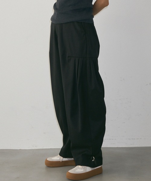 スラックス パンツ サイドタックカーブパンツ レディース : ZOZOTOWN