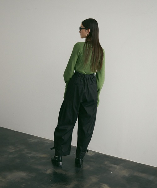 スラックス パンツ サイドタックカーブパンツ レディース : ZOZOTOWN