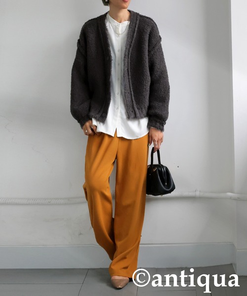 antiqua ニット セーター 2way起毛ニットカーディガン