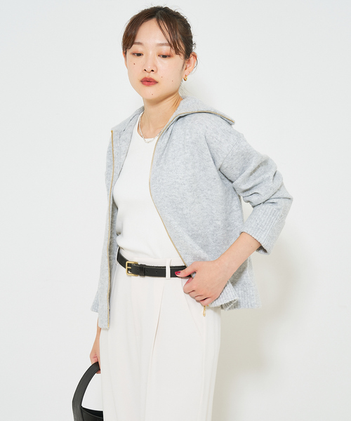 margaux パーカー 「MARGAUX」ラメZIPニット レディース