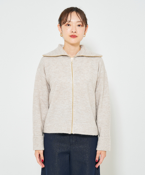 margaux パーカー 「MARGAUX」ラメZIPニット レディース