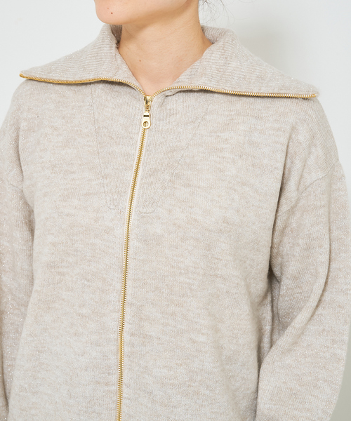 margaux パーカー 「MARGAUX」ラメZIPニット レディース