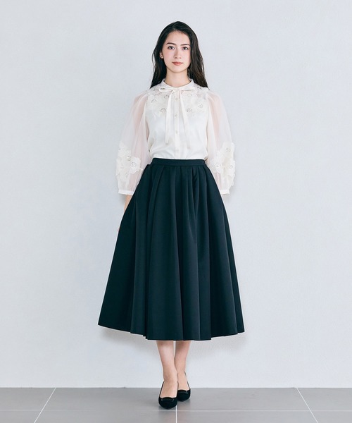 お値下げ中♡オーディアミューズフラワー×ボーダープリントブラウス 42