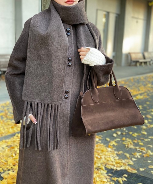 LAULEN カシミヤ マフラー ノーカラーコート cashmere muffler collarless coat | OUTER | LAULEN（ローレン）