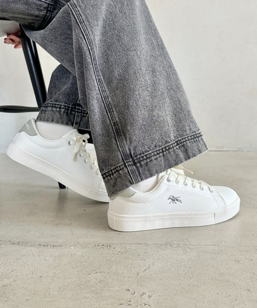 キャベッチ　ポニー　白 スニーカー POLO CHAMPS(ポロチャンプス)/ワンポイント刺繍 ローカット