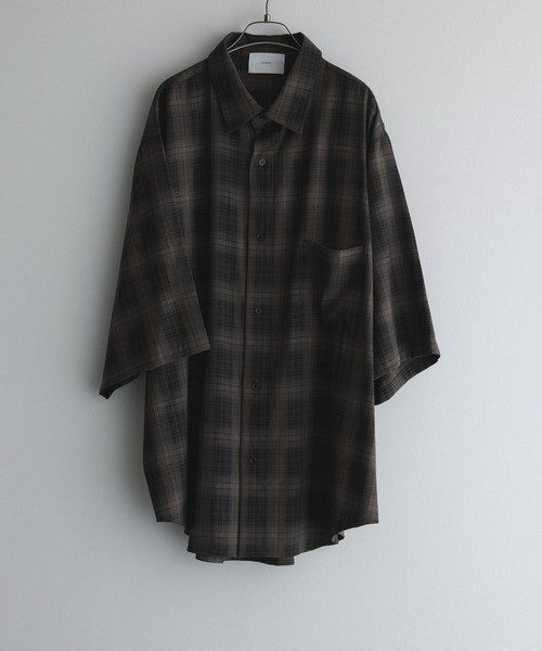remer ルーズアンヴィンテージチェックオーバーシャツ ブラック XS セール】loose un-vintage check over shirt / ルーズアン