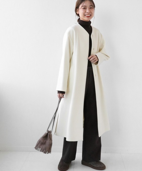 「JOURNAL STANDARD relume」 ノーカラーコート 34 ブラック レディース_画像2