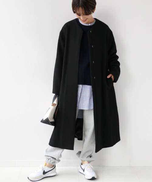 「JOURNAL STANDARD relume」 ノーカラーコート 34 ブラック レディース_画像5