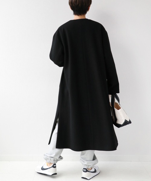 「JOURNAL STANDARD relume」 ノーカラーコート 34 ブラック レディース_画像8