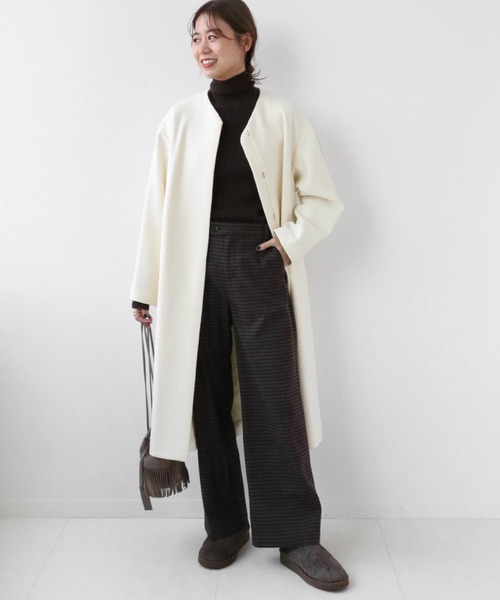 「JOURNAL STANDARD relume」 ノーカラーコート 34 ブラック レディース_画像9