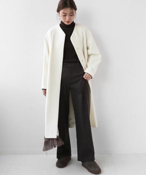 「JOURNAL STANDARD relume」 ノーカラーコート 34 ブラック レディース_画像10