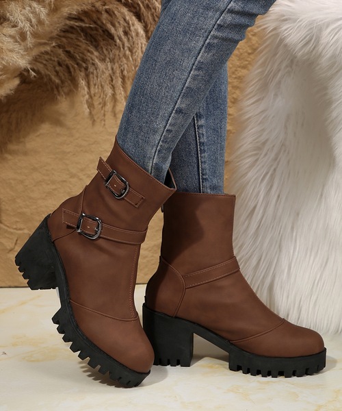 Lace Ladies（レースレディース） ブーツ レザー調 ダブルベルト