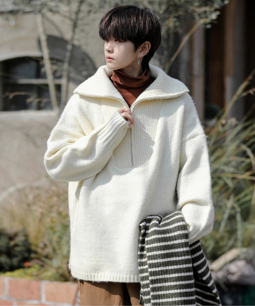 「neos」 「ACQUIESCE」長袖ニット LARGE ホワイト メンズ_画像2