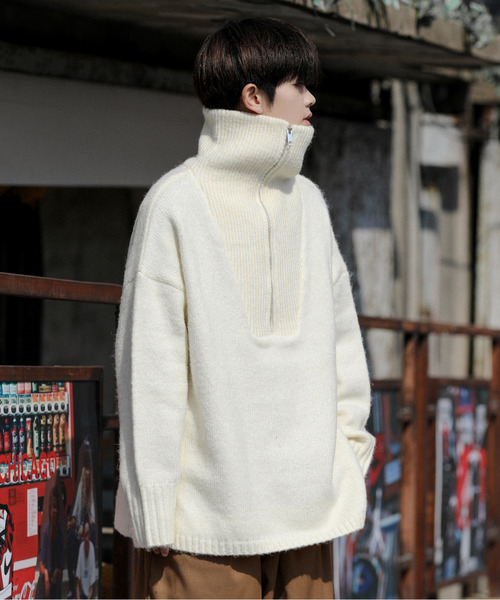 「neos」 「ACQUIESCE」長袖ニット LARGE ホワイト メンズ_画像6