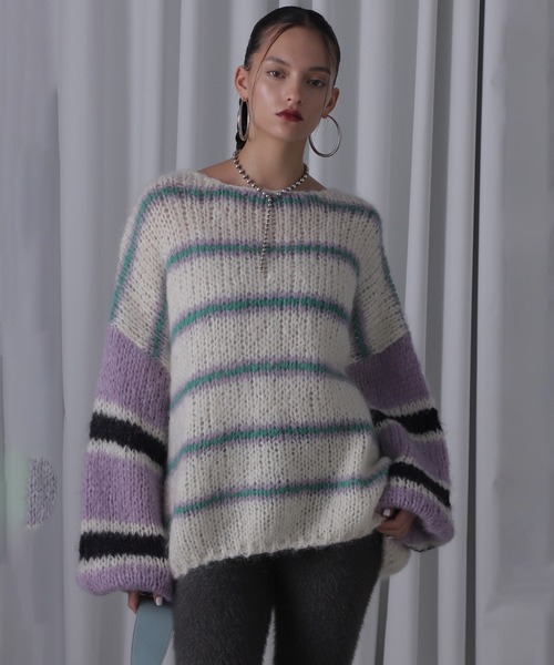 ニット セーター (mici)モヘアミックスオーバーニット レディース