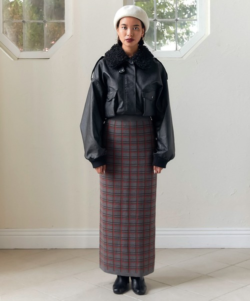 「TINA:JOJUN」 ニットスカート M グレー レディース_画像3