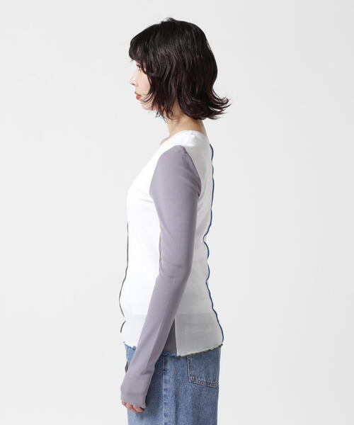 tシャツ AULA AILA/アウラアイラ/別注チュールカラーブロックインナー レディース AULA AILA tシャツ チュールカラーブロックインナー レディース