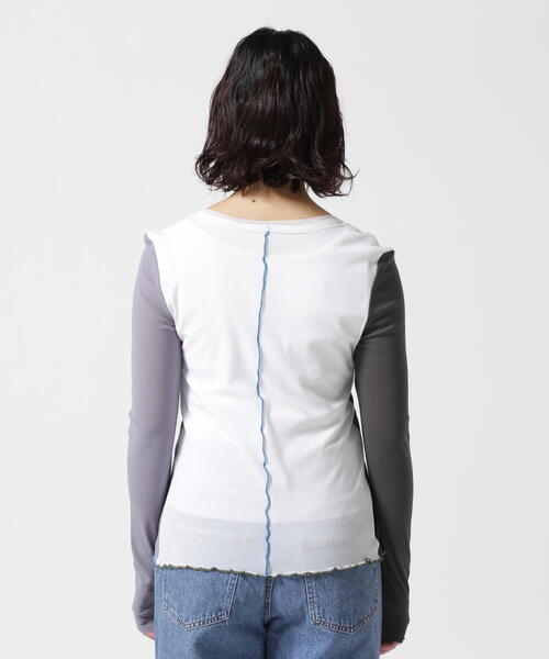 tシャツ AULA AILA（アウラ アイラ）別注チュールカラーブロックインナー レディース AULA AILA tシャツ AILA（アウラ アイラ）別注チュールカラー