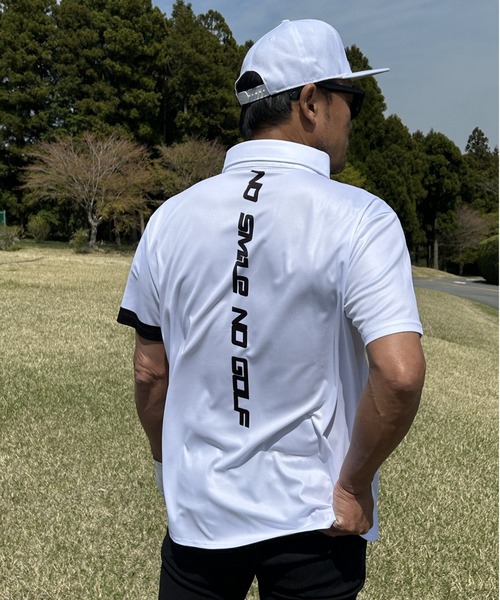 COMONGOLF ポロシャツ バックプリント ＆ 前立てプリント 半袖