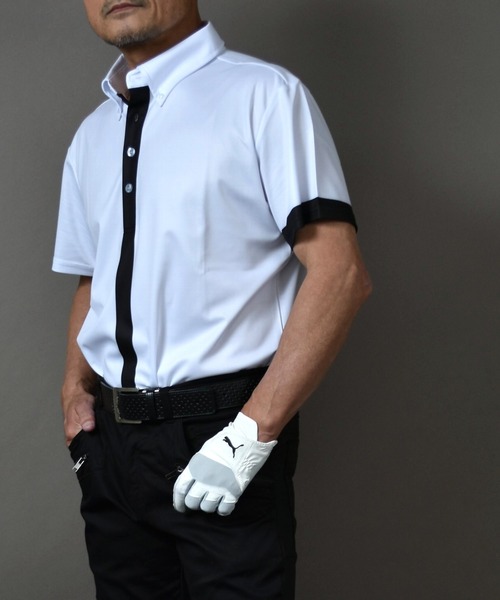 COMONGOLF ポロシャツ バックプリント ＆ 前立てプリント 半袖