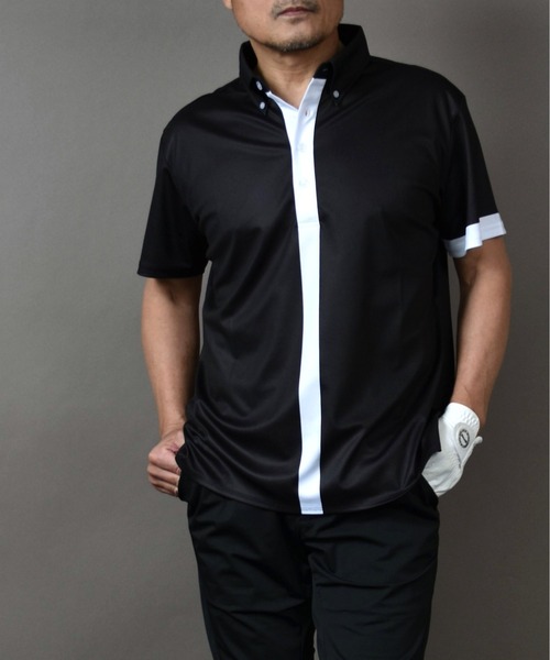 COMONGOLF ポロシャツ バックプリント ＆ 前立てプリント 半袖