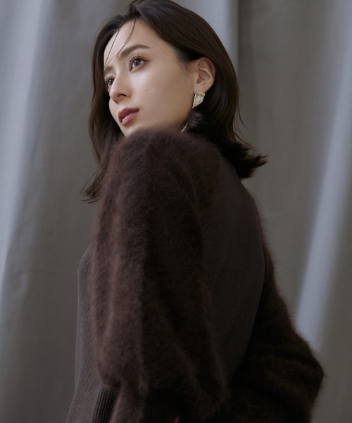 ánuans ノースリーブ　ニットワンピース F ブラウン　美品 アニュアンス anuans セミマーメイドニットワンピース （BROWN