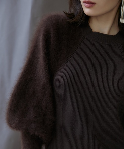ánuans ノースリーブ　ニットワンピース F ブラウン　美品 アニュアンス anuans セミマーメイドニットワンピース （BROWN