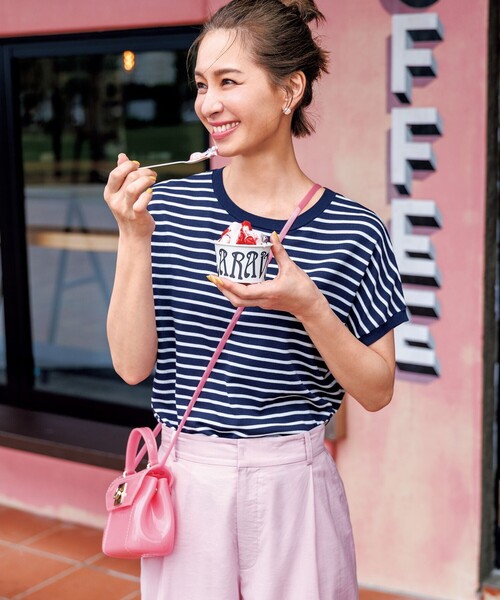 Lurex Stripe Shirring Frill Top | Pasand by ne Quittez pas