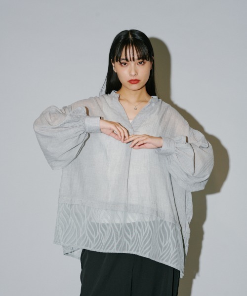 terrace ブラウス シャツ シアーJQフラッフィーブラウス レディース