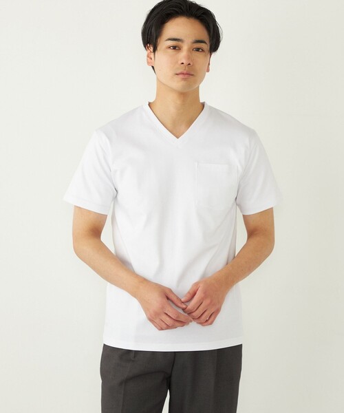 tシャツ SHIPS Colors:「接触冷感」シルケット コットン Vネック TEE メンズ | SHIPS Colors | 01