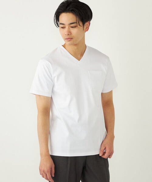 tシャツ SHIPS Colors:「接触冷感」シルケット コットン Vネック TEE メンズ | SHIPS Colors | 24
