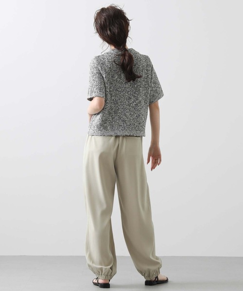 Torrazzo Donna ＭＩＸスラブ衿付５分袖カーディガン Torrazzo Donna カーディガン MIXスラブ衿付5分袖